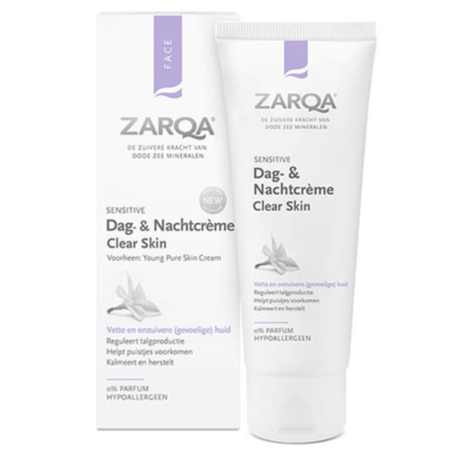 ZARQA CLEAR SKIN VEIDO KREMAS Į AKNĘ LINKUSIAI ODAI, 75 ML