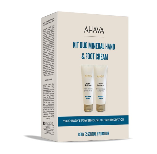 AHAVA RINKINYS: MINERALINIS RANKŲ KREMAS IR PĖDŲ KREMAS (2 × 100 ML)