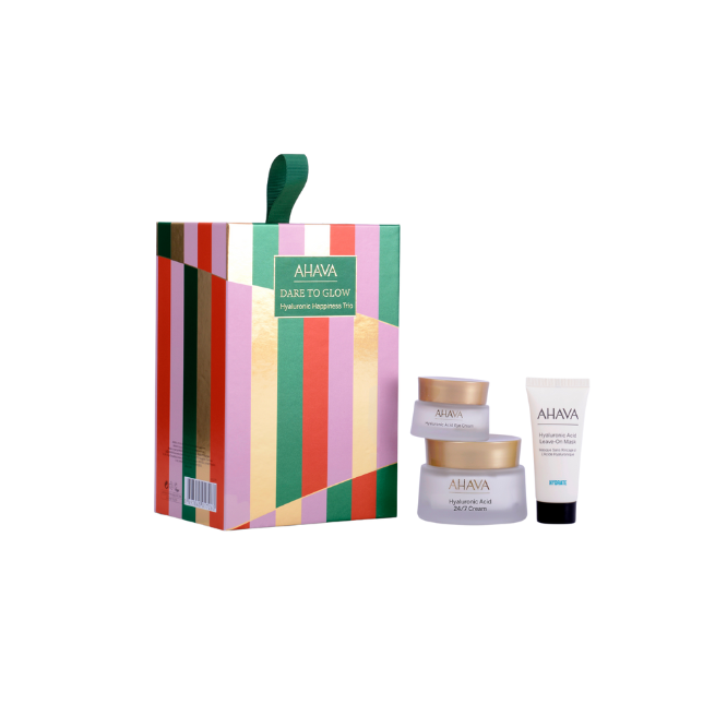 AHAVA DARE TO GLOW HYALURONIC HAPPINESS TRIO DOVANŲ RINKINYS