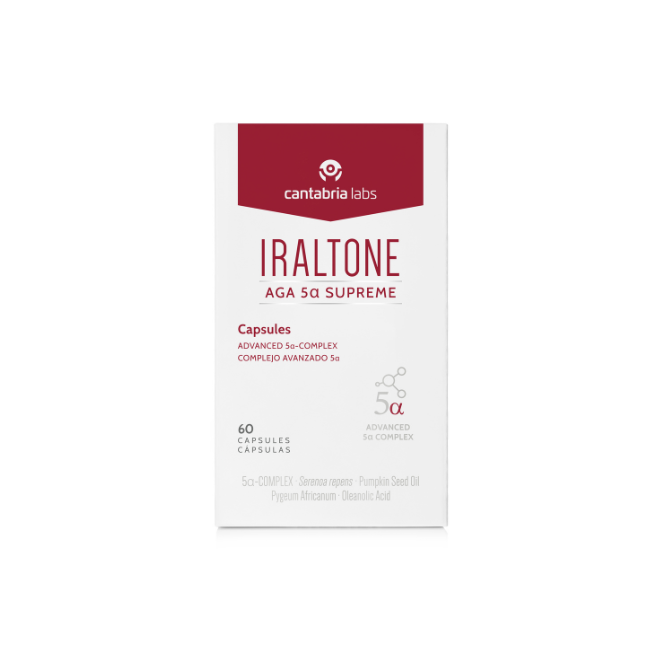 CANTABRIA LABS IRALTONE AGA 5-ALFA SUPREME KAPSULĖS, 60 KAPSULIŲ
