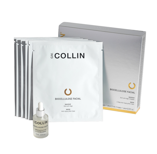 G.M. COLLIN BIOCELIULIOZINĖ VEIDO KAUKĖ SU SERUMU, 5 VNT + 7 ML