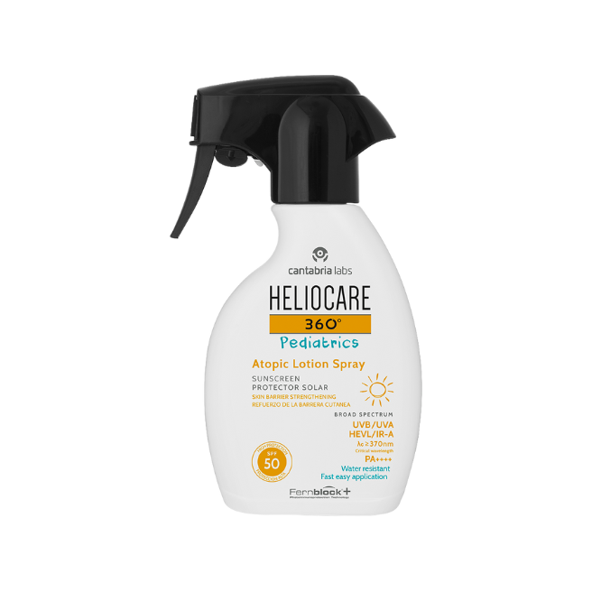 HELIOCARE 360 PEDIATRICS PURŠKIAMA APSAUGA ATOPINEI VAIKŲ IR KŪDIKIŲ KŪNO ODAI SPF50, 250 ML